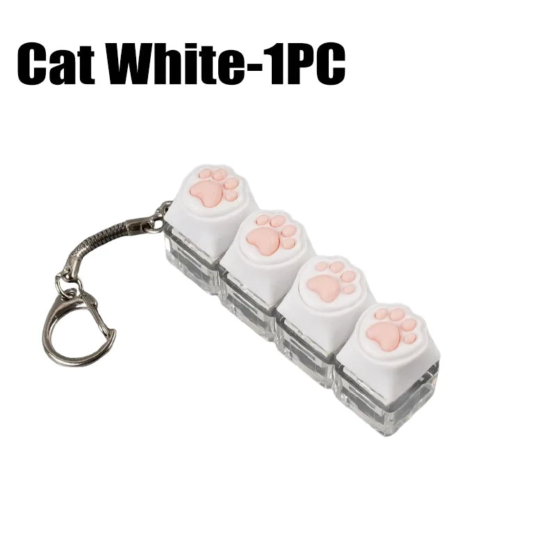 LED Light Keyboard Keychain Fidget Toy Clickable Button Stress