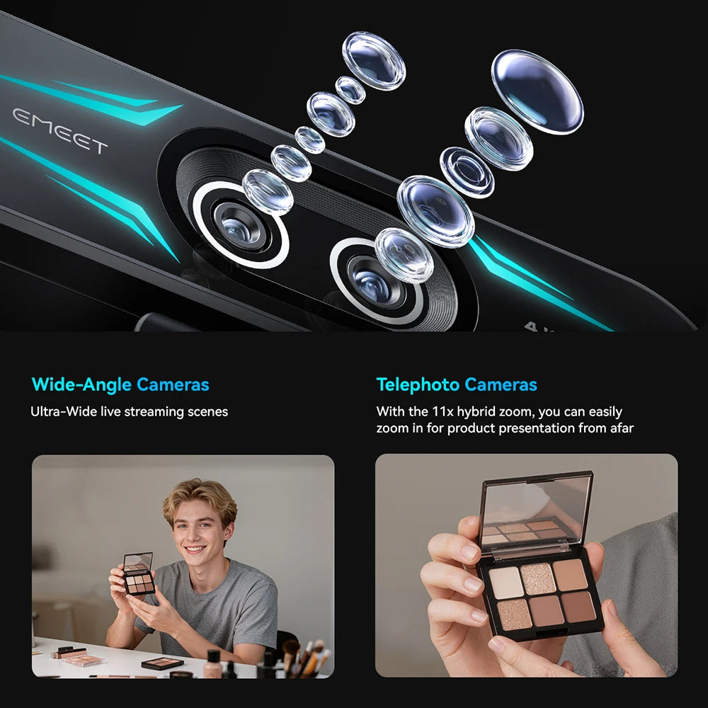 4K Webcam 1080P 60fps Web Camera EMEET C60E 4K Binocular