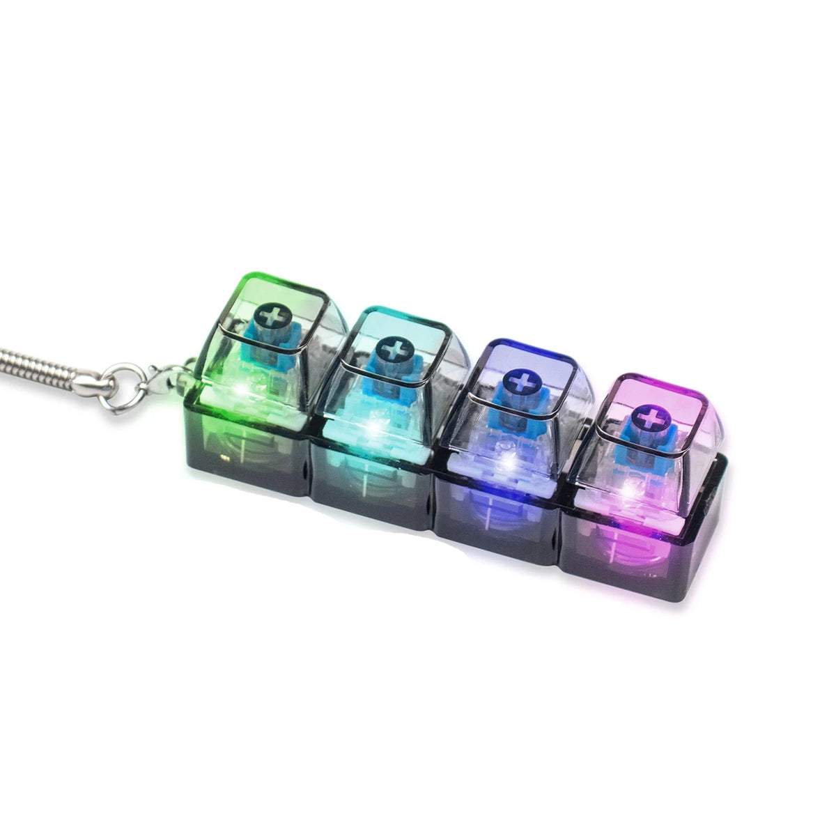 LED Light Keyboard Keychain Fidget Toy Clickable Button Stress