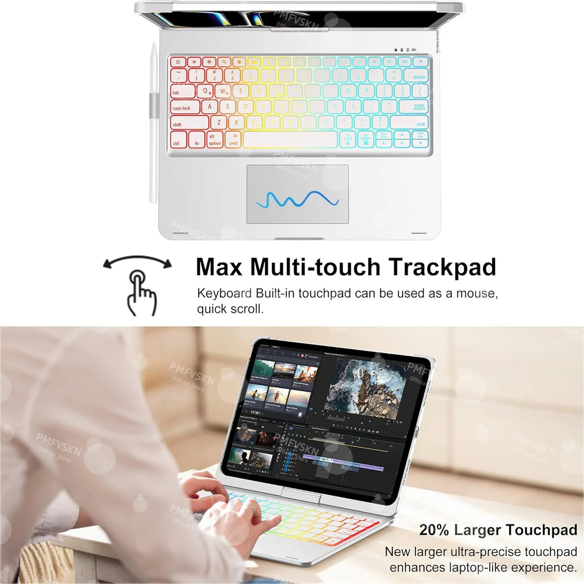 360° Magic Keyboard Case For iPad