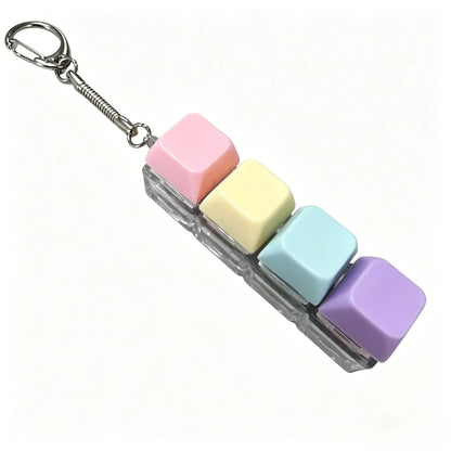 LED Light Keyboard Keychain Fidget Toy Clickable Button Stress