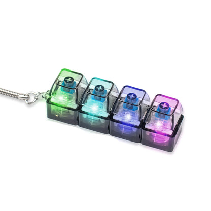 LED Light Keyboard Keychain Fidget Toy Clickable Button Stress