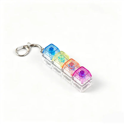 LED Light Keyboard Keychain Fidget Toy Clickable Button Stress
