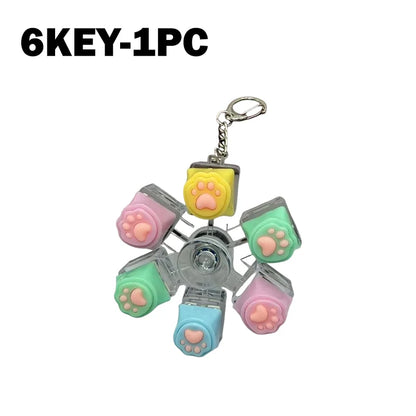 LED Light Keyboard Keychain Fidget Toy Clickable Button Stress