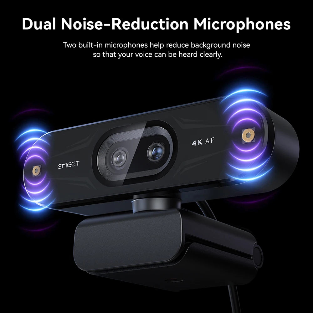 4K Webcam 1080P 60fps Web Camera EMEET C60E 4K Binocular