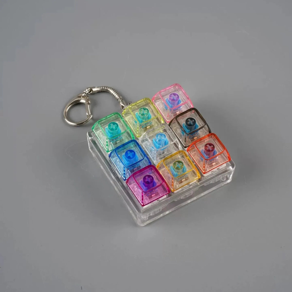 LED Light Keyboard Keychain Fidget Toy Clickable Button Stress