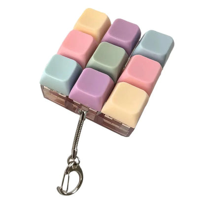 LED Light Keyboard Keychain Fidget Toy Clickable Button Stress